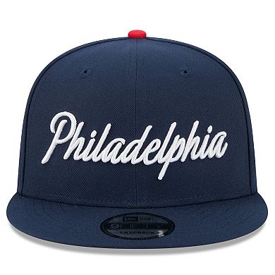 Men's New Era Navy Philadelphia 76ers 2025/26 City Edition 9FIFTY Snapback Hat