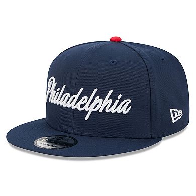 Men's New Era Navy Philadelphia 76ers 2025/26 City Edition 9FIFTY Snapback Hat