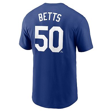Men's Nike Mookie Betts Royal Los Angeles Dodgers 2025 World Series Champions Name & Number T-Shirt