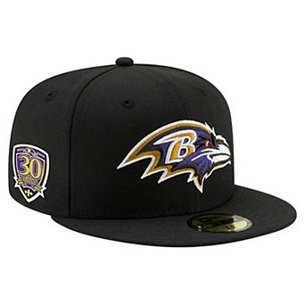 Men's New Era Black Baltimore Ravens 30th Anniversary 59FIFTY Fitted Hat