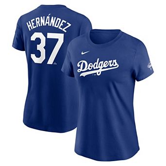 Women's Nike Teoscar Hernández Royal Los Angeles Dodgers 2025 World Series Champions Name & Number T-Shirt