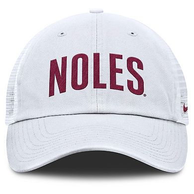 Men's Nike White Florida State Seminoles Club Campus Trucker Adjustable Hat