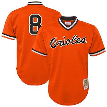 Toddler Mitchell & Ness Cal Ripken Jr. Orange Baltimore Orioles Throwback Mesh Batting Practice Jersey