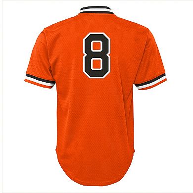 Toddler Mitchell & Ness Cal Ripken Jr. Orange Baltimore Orioles Throwback Mesh Batting Practice Jersey