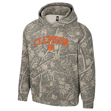 Men's Uscape Apparel Camo Clemson Tigers Back Bay Fleece Hoodie