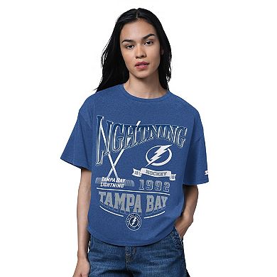 Women's Starter Heather Blue Tampa Bay Lightning Oversized Hall of Fame T-Shirt