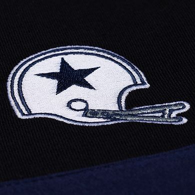 Women's Mitchell & Ness Black Dallas Cowboys Cropped Long Sleeve Rugby Polo