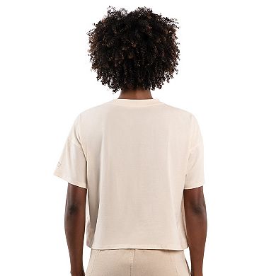 Women's Starter Cream Dallas Cowboys Rhinestone Sprinkle Boxy Cropped T-Shirt