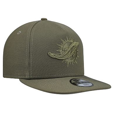 Youth New Era Olive Miami Dolphins Color Pack A-Frame 9FIFTY Snapback Hat