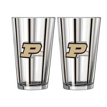 Logo Brands Purdue Boilermakers Two-Piece 16oz. Striped Pint Glass Set