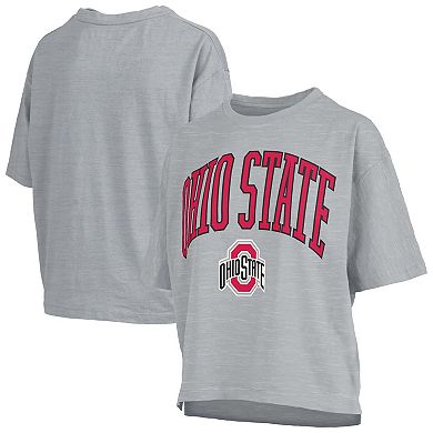 Women's Pressbox Gray Ohio State Buckeyes Nelson T-Shirt
