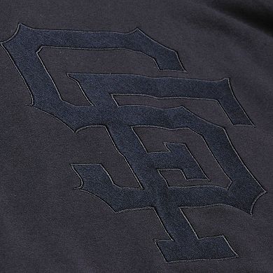 Men's Mitchell & Ness Black San Francisco Giants Phantom Fleece Crewneck Sweatshirt