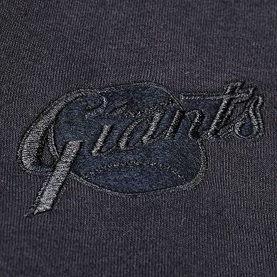 Men's Mitchell & Ness Black San Francisco Giants Phantom Fleece Crewneck Sweatshirt