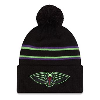 Men's New Era Black New Orleans Pelicans 2025/26 City Edition Cuffed Knit Hat with Pom