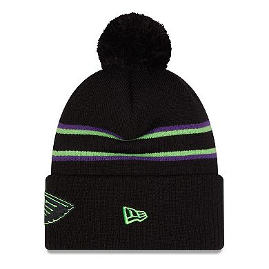 Men's New Era Black New Orleans Pelicans 2025/26 City Edition Cuffed Knit Hat with Pom