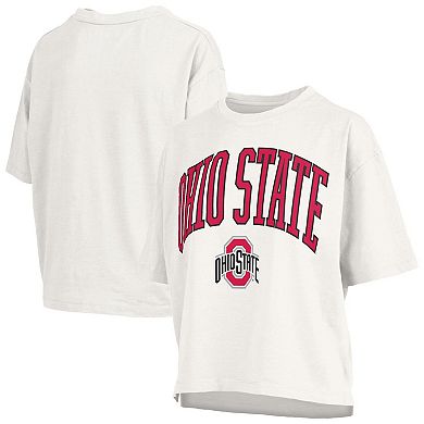 Women's Pressbox White Ohio State Buckeyes Nelson T-Shirt
