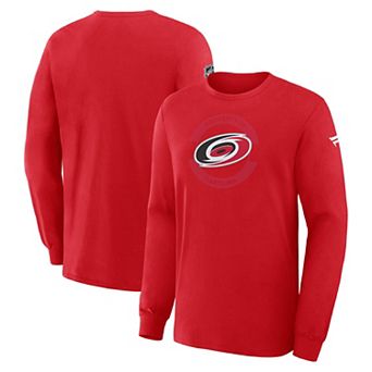 Men's Fanatics Red Carolina Hurricanes Authentic Pro Property Of Practice Long Sleeve T-Shirt
