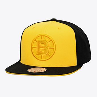 Men's Mitchell & Ness Gold/Black Boston Bruins Color Pop Snapback Hat