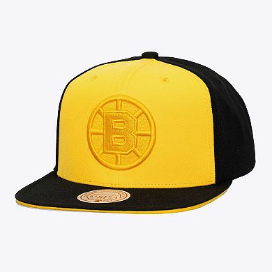 Men's Mitchell & Ness Gold/Black Boston Bruins Color Pop Snapback Hat