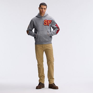 Fanatics Athletic Heather Gray San Francisco 49ers IconicFleece Letterman Hoodie