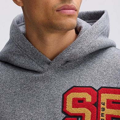 Fanatics Athletic Heather Gray San Francisco 49ers IconicFleece Letterman Hoodie
