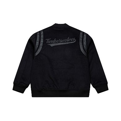 Men's Mitchell & Ness Black Minnesota Timberwolves Hardwood Classics Nights Walk the Tunnel Full-Snap Varsity Jacket