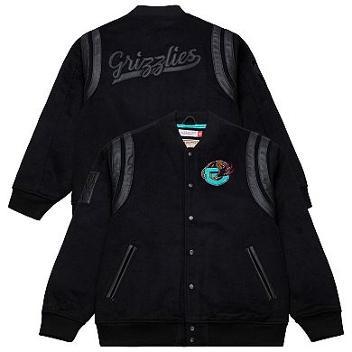 Men's Mitchell & Ness Black Memphis Grizzlies Hardwood Classics Nights Walk the Tunnel Full-Snap Varsity Jacket