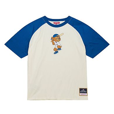 Women's Mitchell & Ness Cream Chicago Cubs Boyfriend Raglan T-Shirt
