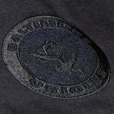 Men's Mitchell & Ness Black Baltimore Orioles Phantom Fleece Crewneck Sweatshirt