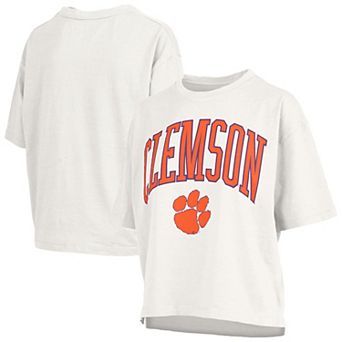 Women's Pressbox White Clemson Tigers Nelson T-Shirt