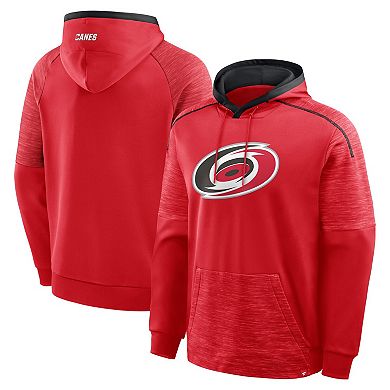 Men's Fanatics Red Carolina Hurricanes Goaltender Defender Pullover Hoodie