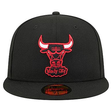 Men's New Era Black Chicago Bulls Core Logo 59FIFTY Fitted Hat