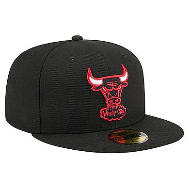 Men's New Era Black Chicago Bulls Core Logo 59FIFTY Fitted Hat
