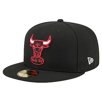 Men's New Era Black Chicago Bulls Core Logo 59FIFTY Fitted Hat
