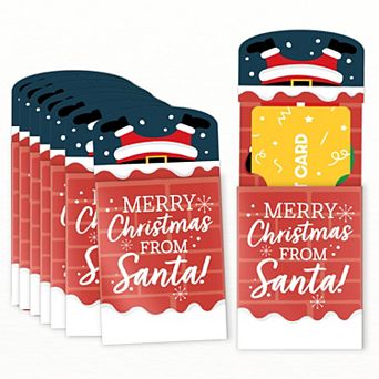 Big Dot of Happiness Merry Christmas from Santa Gift Card Holders, Holiday Nifty Gifty Pack, 8 ct