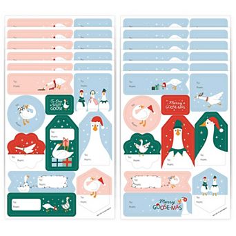 Big Dot of Happiness Christmas Silly Goose Gift Tag To and From Stickers - 12 Sheets - 120 Stickers