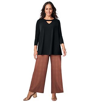 Jessica London Women's Plus Size Keyhole Tunic