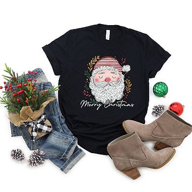 Merry Christmas Santa Stripes - Women's Short Sleeve Graphic T-Shirt