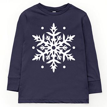 White Snowflake - Youth Long Sleeve Graphic T-Shirt