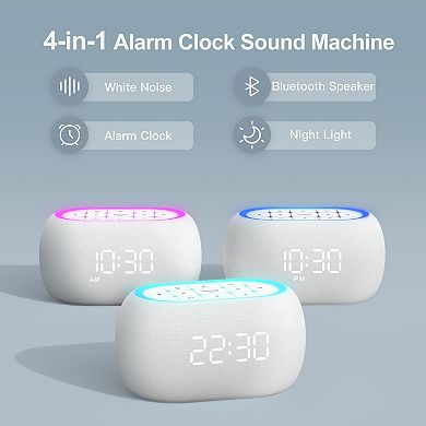 Night Light Alarm Bedroom Light Clock White Noise Sound Machine Alarm Clock With Hi-fi Sounds