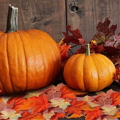 120 Pcs Fake Fall Maple Leaves Assorted Color Silk Artificial Autumn Leaf Thanksgiving, Halloween