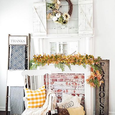 2 Pack Fall Maple Leaf Garland Clearance - 6.5ft/Piece Artificial Fall Foliage Garland Autumn