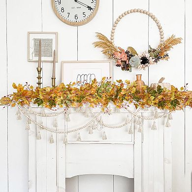 2 Pack Fall Maple Leaf Garland Clearance - 6.5ft/Piece Artificial Fall Foliage Garland Autumn