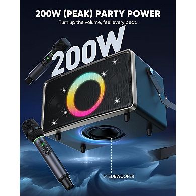 Wireless Speakers Loud Sound Light Show Fast Charging Light Portable Speaker: 200w Deep Bass