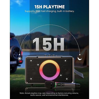 Wireless Speakers Loud Sound Light Show Fast Charging Light Portable Speaker: 200w Deep Bass