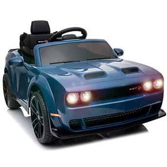 Licensed Dodge Challenger 12V Kids Ride-On Car, Electric Vehicle with Remote Control, LED Headlights