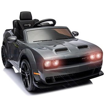 Licensed Dodge Challenger 12V Kids Ride-On Car, Electric Vehicle with Remote Control, LED Headlights