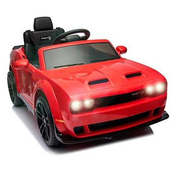 Licensed Dodge Challenger 12V Kids Ride-On Car, Electric Vehicle with Remote Control, LED Headlights