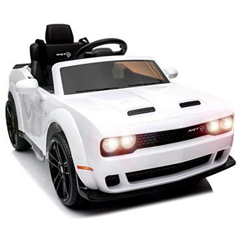 Licensed Dodge Challenger 12V Kids Ride-On Car, Electric Vehicle with Remote Control, LED Headlights