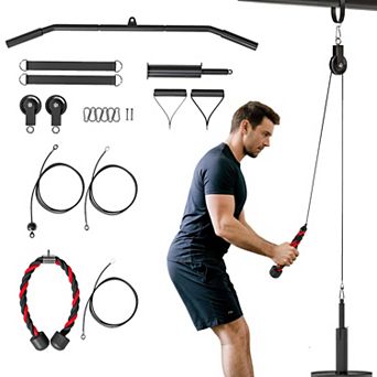 Soozier Weight Cable Pulley System for LAT Pull Down, Biceps Curl